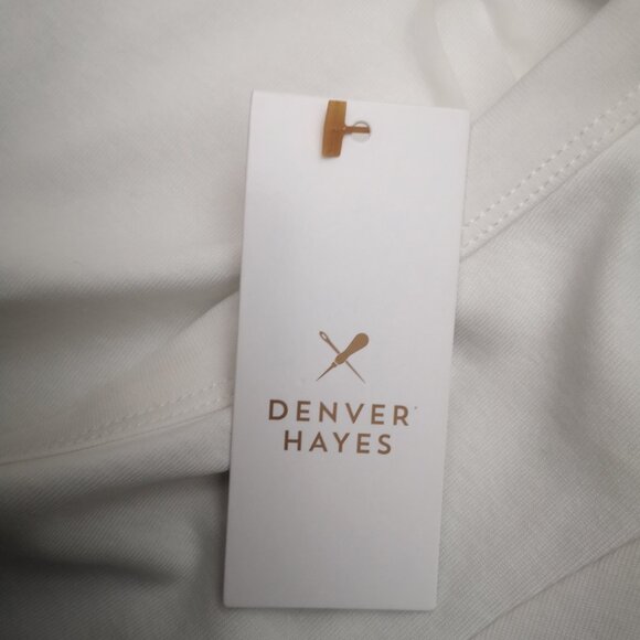 NWT Denver Hayes Ladies Size Large White V-neck Fitted 3/4 Sleeves T-shirt - Picture 5 of 13